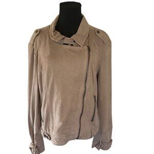 BNCI Blanc Noir tan moto zip jacket size XL